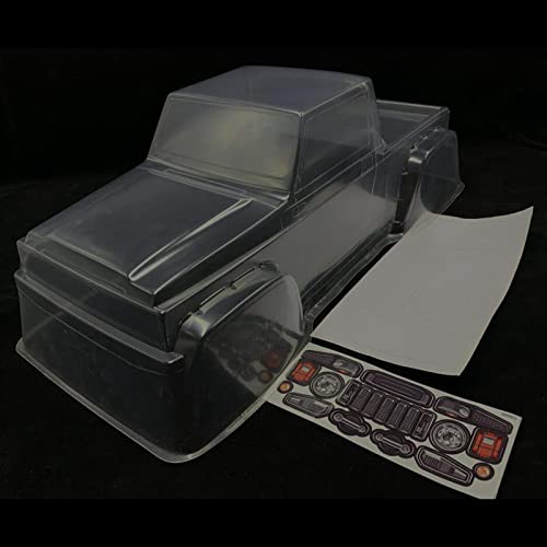 RC Car Clear Body Shell, 1/10 Scale 300mm Wheelbase Unpainted with Stickers, for SCX10 MST Crawler RC4WD TF2