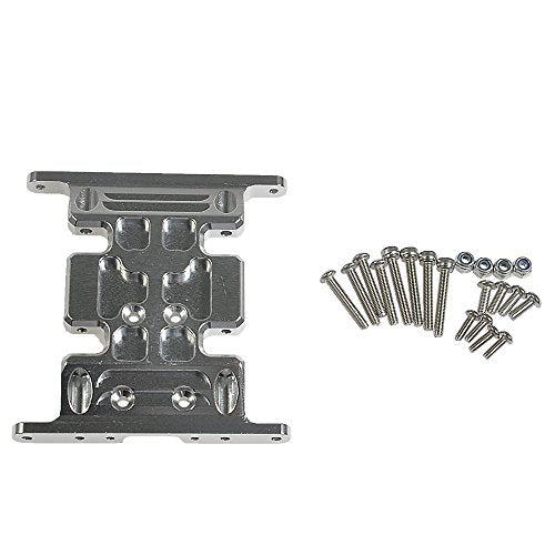 Aluminum Alloy Chassis Center Skid Plate for Axial SCX10 90047 Wrangler 1/10 RC Crawler Car Upgraded Parts - color: Silver