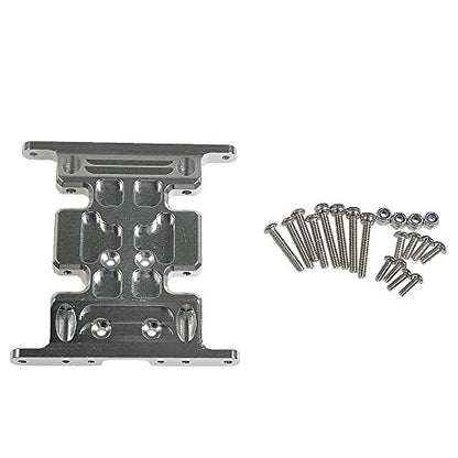 Aluminum Alloy Chassis Center Skid Plate for Axial SCX10 90047 Wrangler 1/10 RC Crawler Car Upgraded Parts - color: Silver