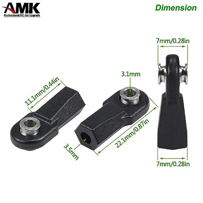 AMK SCX10 M4 RC Link Rod Ends 4mm Tie Rods Joints with 7mm Pivot Ball 1/8 1/10 Crawler Universal Building Kit for TRX6 D90 TF2 CC01 Gen7 Gen8 TRX4 Upgrades (20Pcs Straight) - color: 20pcs Straight