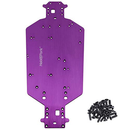 Hobbypark 04001 Metal Aluminum Chassis Plate for RC Electric 1/10 Redcat Volcano EPX Exceed Infinitive Rally Monster Truck Off Road Buggy Upgrade Parts (Purple)