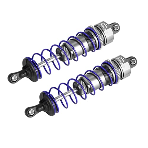 KingVal Replacement Aluminum 92mm Front and 105mm Rear Shock Absorber Damper Combo Compatible with 1:10 Scale Traxxas Slash 2WD/4X4 1/10 Maxx TRX-4 Axial SCX10 Redcat Ascent Fusion (Gray)