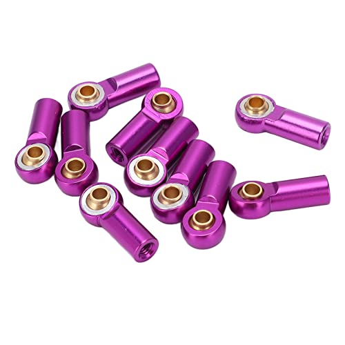 Pissente RC Link Rod Ends Aluminum Alloy M3 Ball Head Set 10pcs 19mm for AXIAL SCX10 1 10 RC Crawler Car Easy Installation Precise Fit Stable Steering Upgrade Parts (Purple) - color: Purple