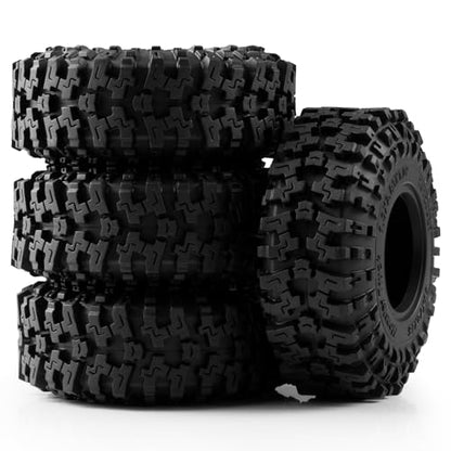 4PCS 1.3" Beadlock Tires with Foam Insert for 1/24 Axial SCX24 AX24 1/18 TRX4M RC Crawler Truck Car Upgrade Parts (F Style) - color: #F Style