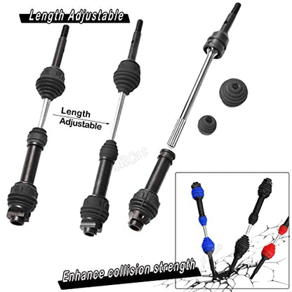 Drive Shaft CVD Axles Upgrades for 1/10 Slash VXL 4x4 Rustler Stampede Hoss VXL 4x4 4WD,4Pcs Front Rear Transmission Driveshaft Parts Hops Up,Black (Upgrades in 2023) - color: Black - 4pcs -Front Rear