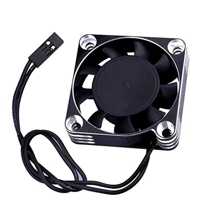 Motor Cooling Fan RC Model Heatsink 16000RPM ESC Cooling Fan for RC Car Truck Buggy Crawler 1/8 1/10 Scale 540 550 Brushless Motor (Black-Silver) - color: Black-Silver