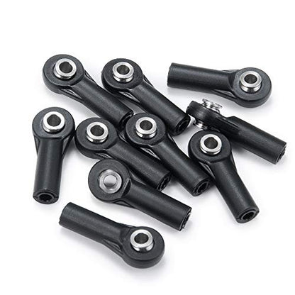 QUE-T 10pcs M3 Plastic Ball Head Link Rod Ends Joint Linkage for 1/10 RC Axial SCX10 Crawler Car (B) - style: B