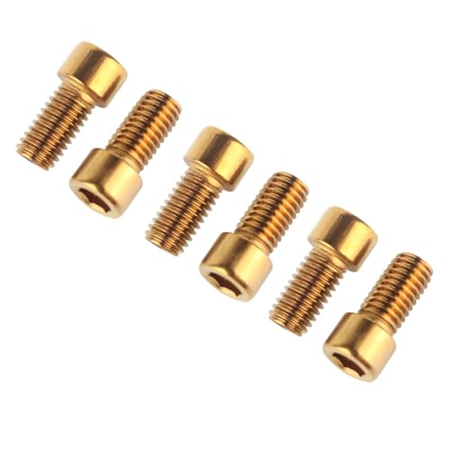 6Pcs Bike Screws M6x10 12 16 18 20 25 30 35mm Stainless Steel Socket Head Cap Allen Hex Bolt (Gold, M6 x10mm) - color: Gold, size: M6 x10mm