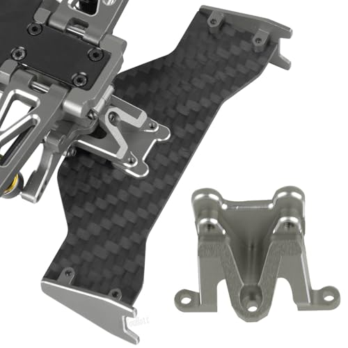 RC Carbon Fiber Tail Wing/Aluminum Wing Mount Upgrade Parts for 1/24 Micro-B 2S 2WD RTR Race Buggy（LOS00007,Titanium(LOS-1771,LOS-1770) - color: Titanium-(upgrades Part）