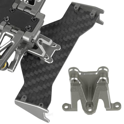 RC Carbon Fiber Tail Wing/Aluminum Wing Mount Upgrade Parts for 1/24 Micro-B 2S 2WD RTR Race Buggy（LOS00007,Titanium(LOS-1771,LOS-1770) - color: Titanium-(upgrades Part）