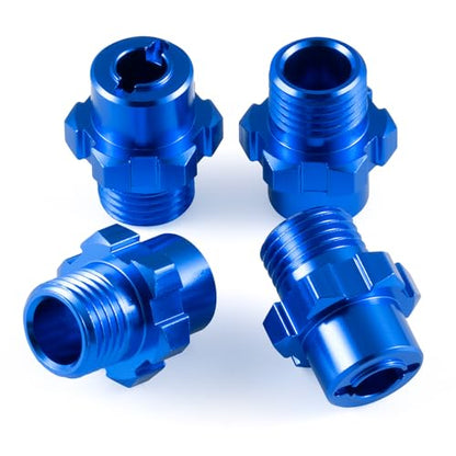 4Pcs Aluminum Alloy RC Hex Combiner Wheel Hex Hub Adapter Upgrades for 1/8 Tra-xxas Jato VXL 2S RC Monster Trucks (Blue) - color: Blue