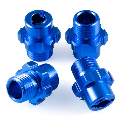 4Pcs Aluminum Alloy RC Hex Combiner Wheel Hex Hub Adapter, Blue | Upgrades, For 1/8 Tra-xxas Jato VXL 2S, RC Monster Trucks - color: Blue