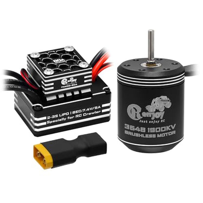 3548 1900KV Brushless Motor with AM32 80A Brushless ESC Electric Speed Controller for 1/10 LCG Chassis Remote Control Crawler Car Upgrade