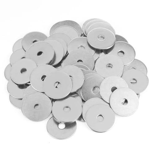 60 Pieces M5x25x1.5mm Fender Washers, 304 Stainless Steel Flat Washers, Fender Washers, Metal Washers for Screws Bolts - size: M5X25X1.5mm
