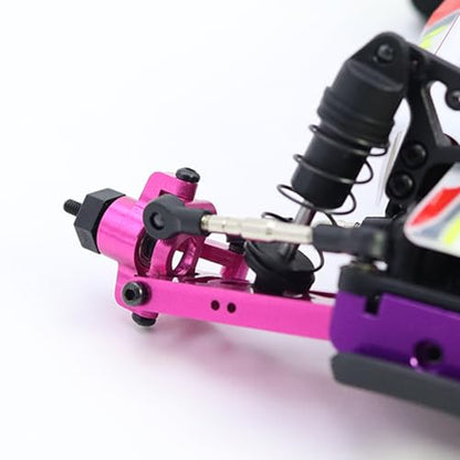 Metal Steering Knuckles C Hubs Suspension Arms CVD Shaft for 1/24 Losi Micro b Rc Car 2WD Buggy Chassis Plate Linkage Upgrades (Set 1 Pink)