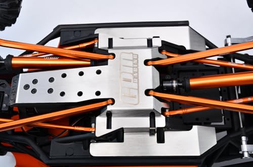 GPM Stainless Steel Chassis Skid Plate Kit 1mm Thick for Vanquish 1/10 H10 Optic RC Crawler – Yokohama Sparco Edition Upgrade Accessories