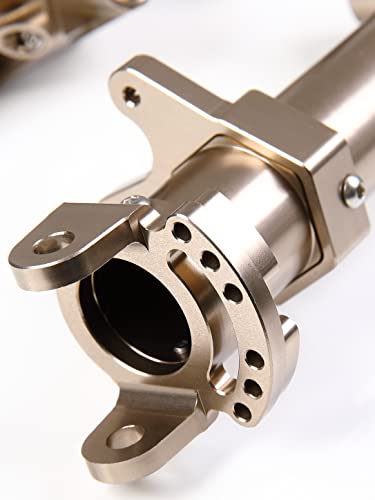 GTBRacing Metal Front Rear Axle Housing Set Fit Kyosho Mad Force Kruiser FO-XX Mad Crusher New USA-1 Upgrade Part (Titanium) | Aluminum Kyosho Mad Crusher Foxx USA-1 Axle - color: Titanium
