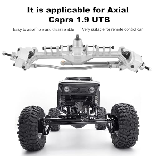 RC Front Axle，Aluminum Alloy Front and Rear Portal Axles Assembly 250mm/9.8in Length Metal Upgrades Accessories for 1.9 UTB RC Car (Silver) - color: Silver