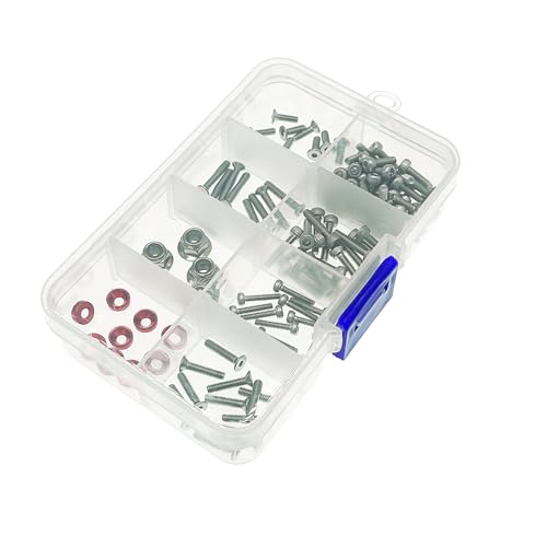 Metal Screws Set RC Repair Tool Kit for Arrma 1/18 RC Car Granite/Typhon/Mojave Grom,RC Screw Kit,Steel Hex Screws Nuts,Replacement Repair Tools Box
