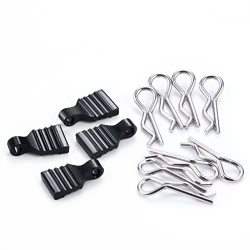 1 Set Body Clips Pins with Pull Tabs for 1/24 Axial Scx24 AXI90081 Deadbolt C10 AXI00002 B-17 AXI00005 AXI00005 Upgrade (Black) - color: Black
