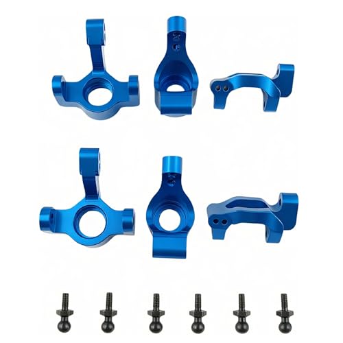 Steering Blocks & Caster C-Hubs Set for LaTrax Teton Rally RC Car (Blue) | Aluminum,Knuckle,C-Cup,Stub Axle Carrier,1/18,Desert Prerunner,Upgrade Parts,7532 Compatible,7552X Compatible - color: Blue