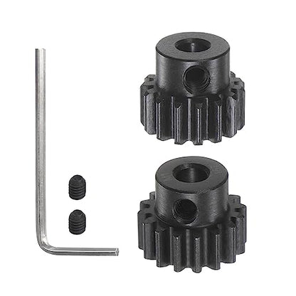 HARFINGTON Mod 1 M1 Pinion Motor Gear Set 2pcs 15T 16T Fit 5mm RC Motor Shaft M1 Pitch Gears for RC Car, with Hex Key - style: 15T 16T