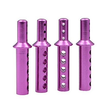 4PCS Aluminum Body Post Upgrade Parts mounts of 08047 Compatible with RC 1/10 Redcat Volcano EPX/Pro S30 Replacement (Purple) - color: Purple