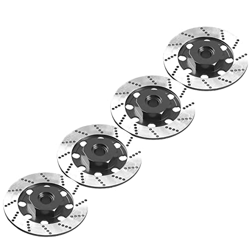 4Pack Vgoohobby Metal 12mm RC Car Hex Hub 12mm Brake Disc Wheel Hubs Adapter Spacer Compatible with Traxxas Tamiya Redcat HSP HPI 1/10 On-Road Car (Black) - color: Black
