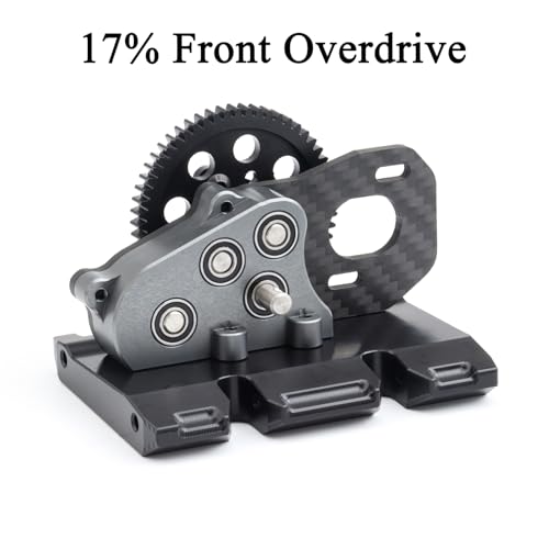 Overdrive Gearbox LCG Trans 29% 17% Overdrive Transmission with Skid Plate for 1/10 RC Crawler LCG Chassis SCX10 III Pro Capra (17% Front OD Trans) - color: 17% Front Od Trans