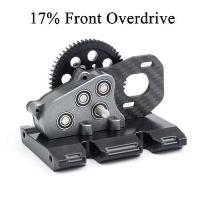 Overdrive Gearbox LCG Trans 29% 17% Overdrive Transmission with Skid Plate for 1/10 RC Crawler LCG Chassis SCX10 III Pro Capra (17% Front OD Trans) - color: 17% Front Od Trans