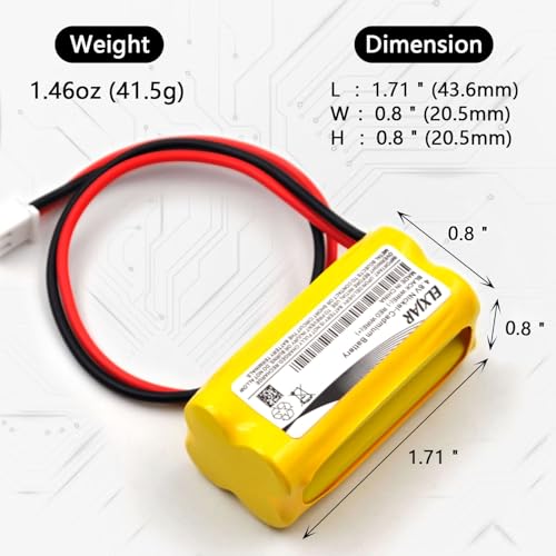 (3-Pack) 4.8V 800mAh Ni-Cd Battery for BL93NC487, BAA-48R | Fits BL93NC484, BL93NC485, NIC0186, Custom-43, OSA-126, ELB-CS06, 6600012 and 6200-RP emergency lights. - color: 3-Pack