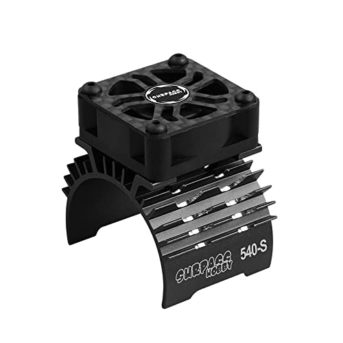 RC Cooling Fans 28000rpm 30mm Motor Fan with Metal Heatsink 3650 3660 540 550 Brushless Motor Replacement Parts for 1/10 RC Car Diameter 36-38mm Brushless Motor - color: Black-Single Fan for 36mm motor