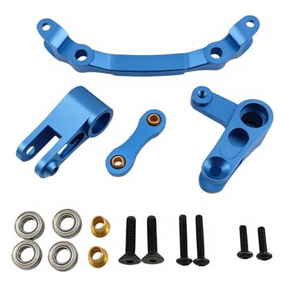 Aluminum Steering Bellcrank for ARRMA Granite Senton Typhon Big Rock (Blue) | 1/10,3S,Outcast Kraton 4S,AR340132 ARAC3020 ARA340179,CNC Steering Rack,High Strength,Precision Fit,RC Upgrade - color: Blue