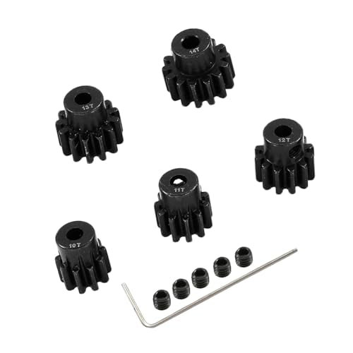 Metal Steel 3.175mm Shaft 32P Pinion Gear Set 10T 11T 12T 13T 14T Compatible with 1/10 Crawler Truck Traxxas Arrma HSP HPI AXIAL Tamiya LOSI RC Car Upgraded Parts (10T 11T 12T 13T 14T) - size: 10T 11T 12T 13T 14T