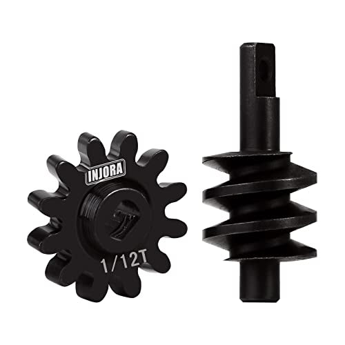 INJORA Underdrive Gears Differential Axle Steel Gears 1/12T Steel Worm Gears Upgrade Parts for AX24 SCX24 C10 JLU Gladiator Bronco Deadbolt Axial 1/24 RC Crawler Car