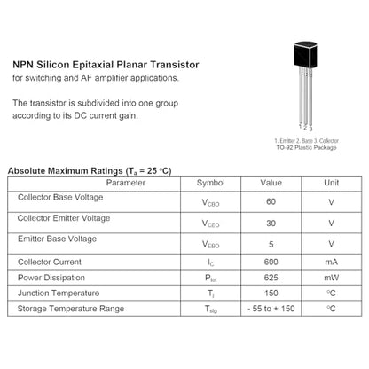 2N2222 2N2222A Amplifier Transistors NPN Silicon Transistor TO-92 60V 800mA (Pack of 200pcs) - style: 2N2222