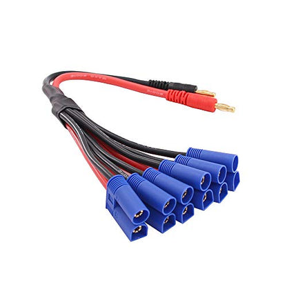 1pc 6X EC5 Connector to 4mm Banana Plug Parallel Adapter Battery Charging Cable 27cm
