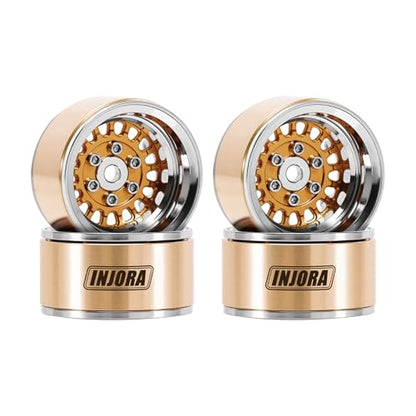 INJORA ModuWheel 1.0" Aluminum Wheel Offset -4.4mm for 1/18 1/24 RC (Gold) - color: Gold