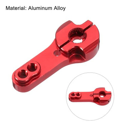 MECCANIXITY Aluminum Alloy 25T Steering Servo Arm Horn Red for DIY RC Car/Boat/Airplane Boat Accessories 2 Pcs - color: Red