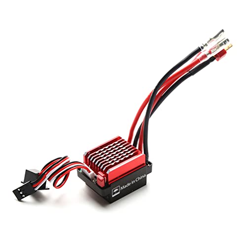 GoolRC 60A Brushed ESC Electronic Speed Controller T Plug 6V 2A BEC Replacement for 1/10 Traxxas TRX4 TRX6 D90 HSP Redcat 4WD RC Car