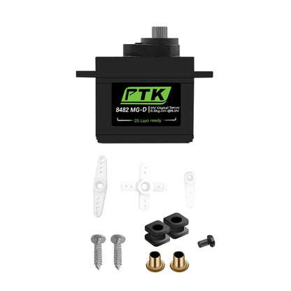 PTK 8482 MG-D 16g Metal Teeth Digital Servo Remote Control Model Airplane Car Steering Fixed Wing HS82MG (1pcs) - style: PTK 8482-1pcs