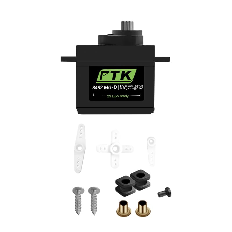 PTK 8482 MG-D 16g Metal Teeth Digital Servo Remote Control Model Airplane Car Steering Fixed Wing HS82MG (4pcs) - style: PTK 8482-4pcs