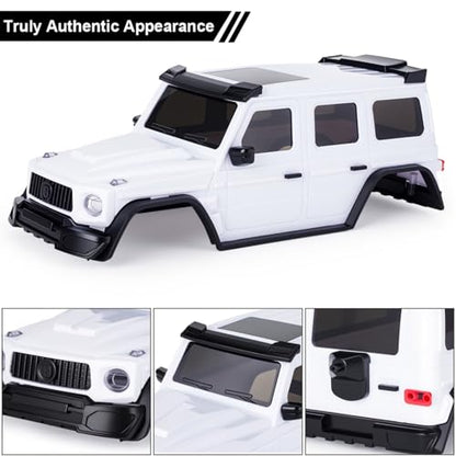 Hard Body Shell for Axial SCX30 1/30 RC Crawler ABS Plastic Body Cover with Light Bucket & Spare Tire Mount Direct Fit Replacement DIY Upgrade (Unpainted White) - color: Unpainted White