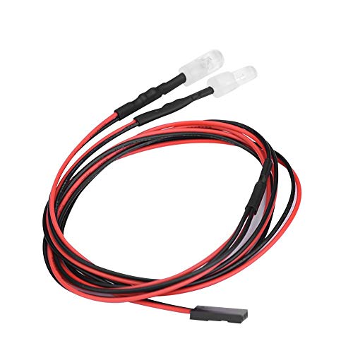 RC LED Light Kits, 2PCS 5mm Headlights RC Accessory LED Lights for 1/10 Model Drift Car Vehicle(12# Red Light)