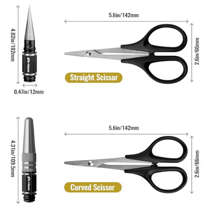 RC Body Reamer, RC Body Scissors Curved & Straight for Lexan RC Car Body Shells Mounting Tools Combo Set, 0-14mm Hole