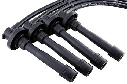 VMS RACING 93-97 Black Performance Ignition Spark Plug Wires Set Compatible with Honda Del Sol 1.5L & 1.6L D15 & D16 Sohc 1993-1997