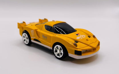 Mini RC 1:58 Scale Small Pocket Portable Micro Racing Car Can Miniature Coke Can Upgraded 2.4G Wireless Radio Remote Control for Multi-Users (Qty. 1 = 1 Can) (Yellow) - color: Yellow