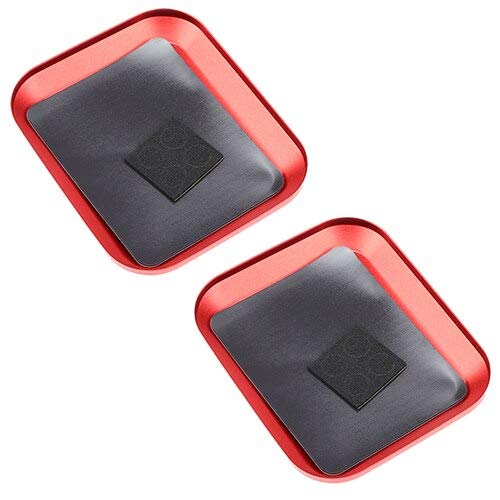 Replacement Part For 1PC 2PCS Screws Bolts Tray With Magnetic Pad For Cell Phone Repair RC Hobby Model Car Repair Tools Aluminium Screw Magnetic Tray - (Color: 2PCS Red) - color: 2PCS Red