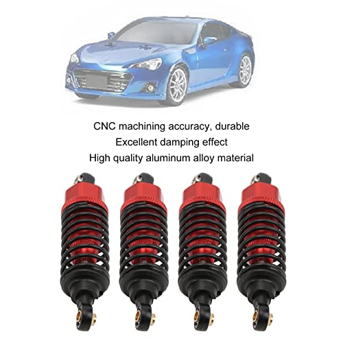 RC Shock Absorber, Aluminium Alloy RC Shock Damper Replacement Threaded Design Practical Accessory Stable and Smooth Damping for TT‑01 TT‑02 TA05 TL‑01 TA03 MF‑01X (Red) - color: Red