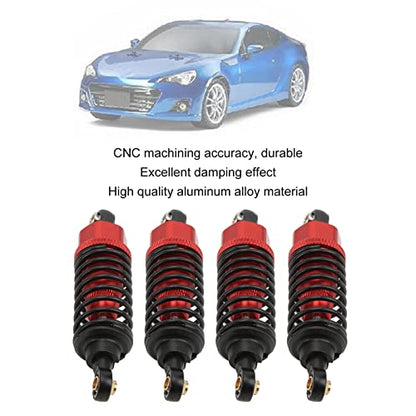 RC Shock Absorber, Aluminium Alloy RC Shock Damper Replacement Threaded Design Practical Accessory Stable and Smooth Damping for TT‑01 TT‑02 TA05 TL‑01 TA03 MF‑01X (Red) - color: Red
